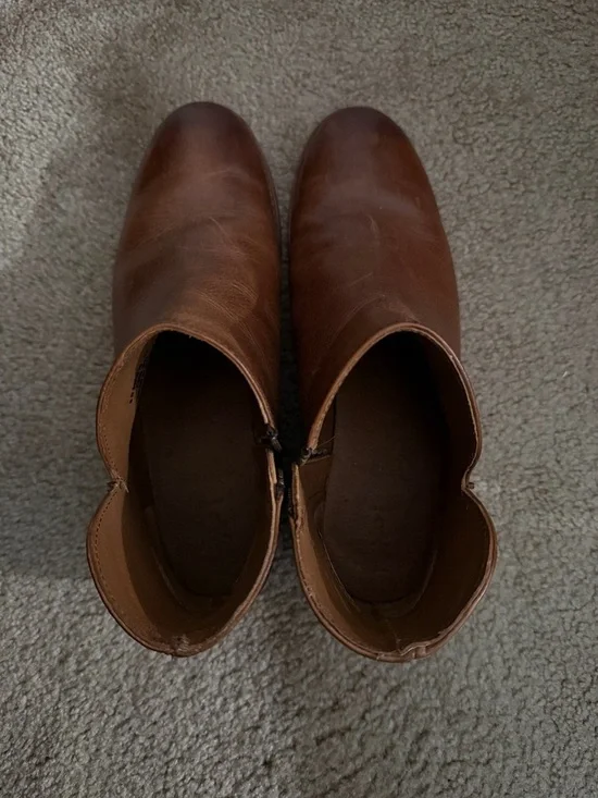 Frye Tan Leather Boots with Buckle Detail - Picture 1 of 5